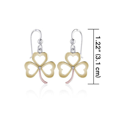 Celtic Shamrock Three Tone Earrings OTE868 - Jewelry